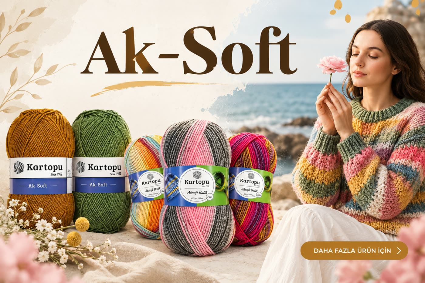 Kartopu Ak Soft iplik
